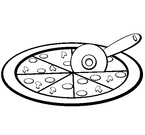 Pizza coloring page
