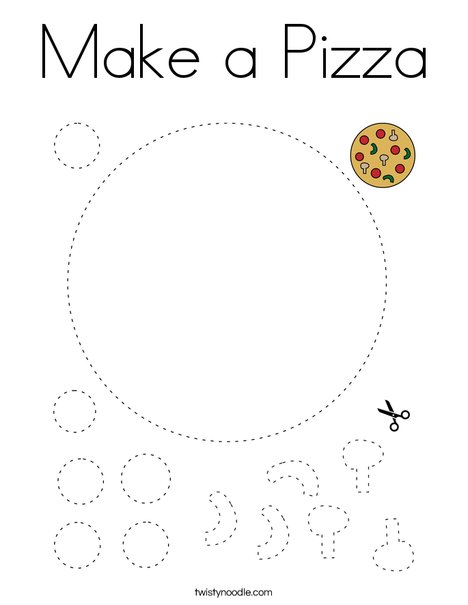 Make a pizza coloring page