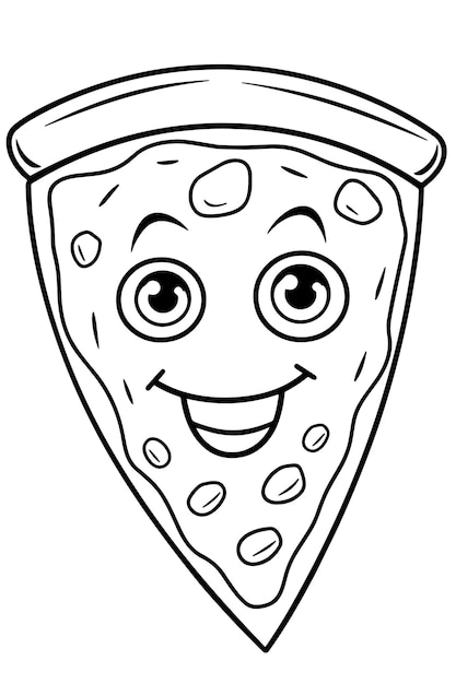 Premium vector cute pizza coloring page