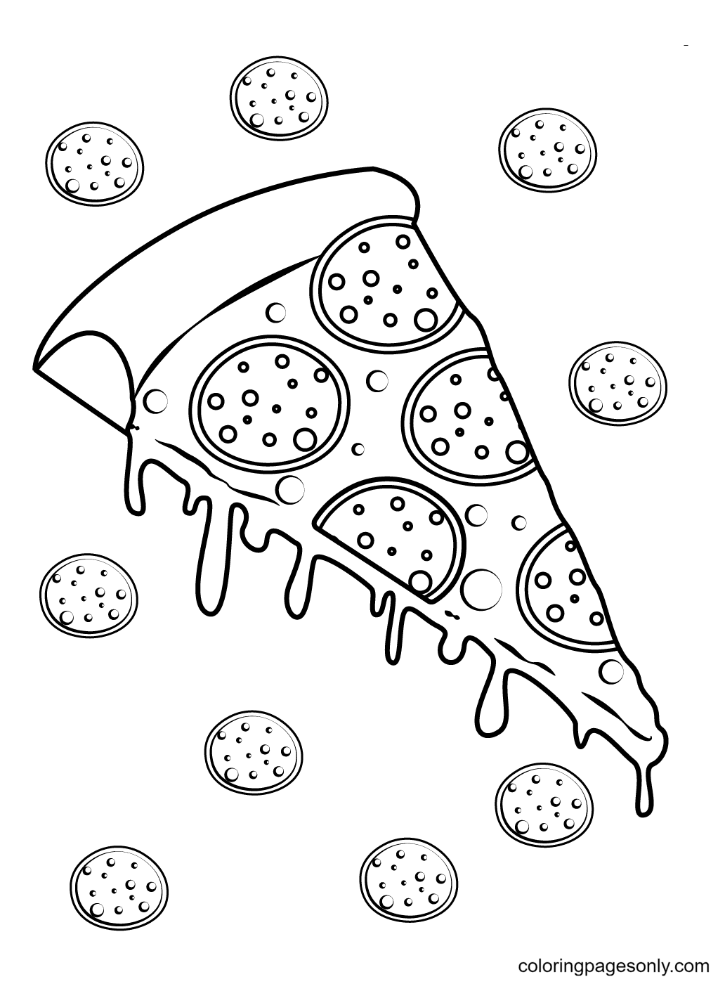 Pizza coloring pages printable for free download