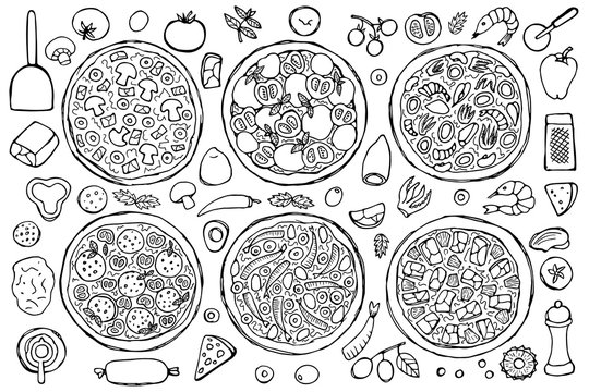Coloring page pizza images â browse photos vectors and video