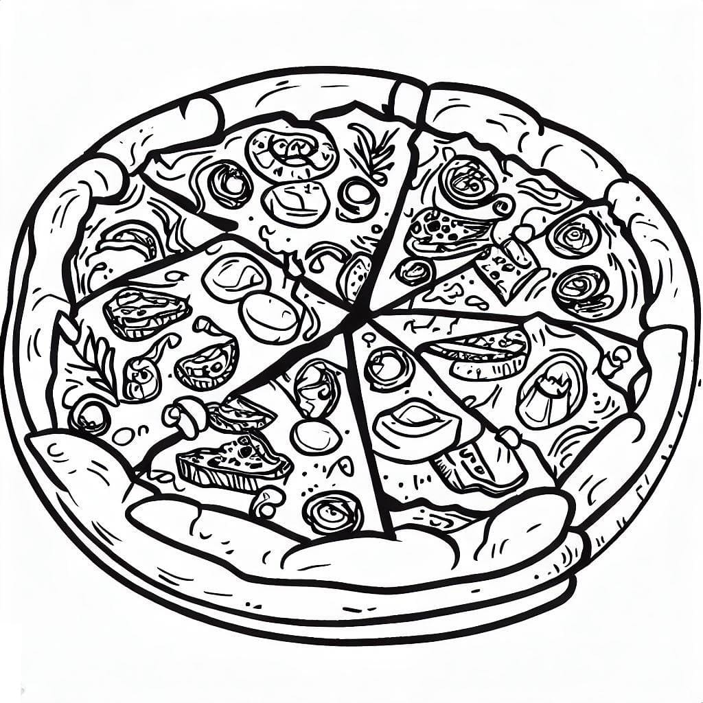 Pizza free coloring page