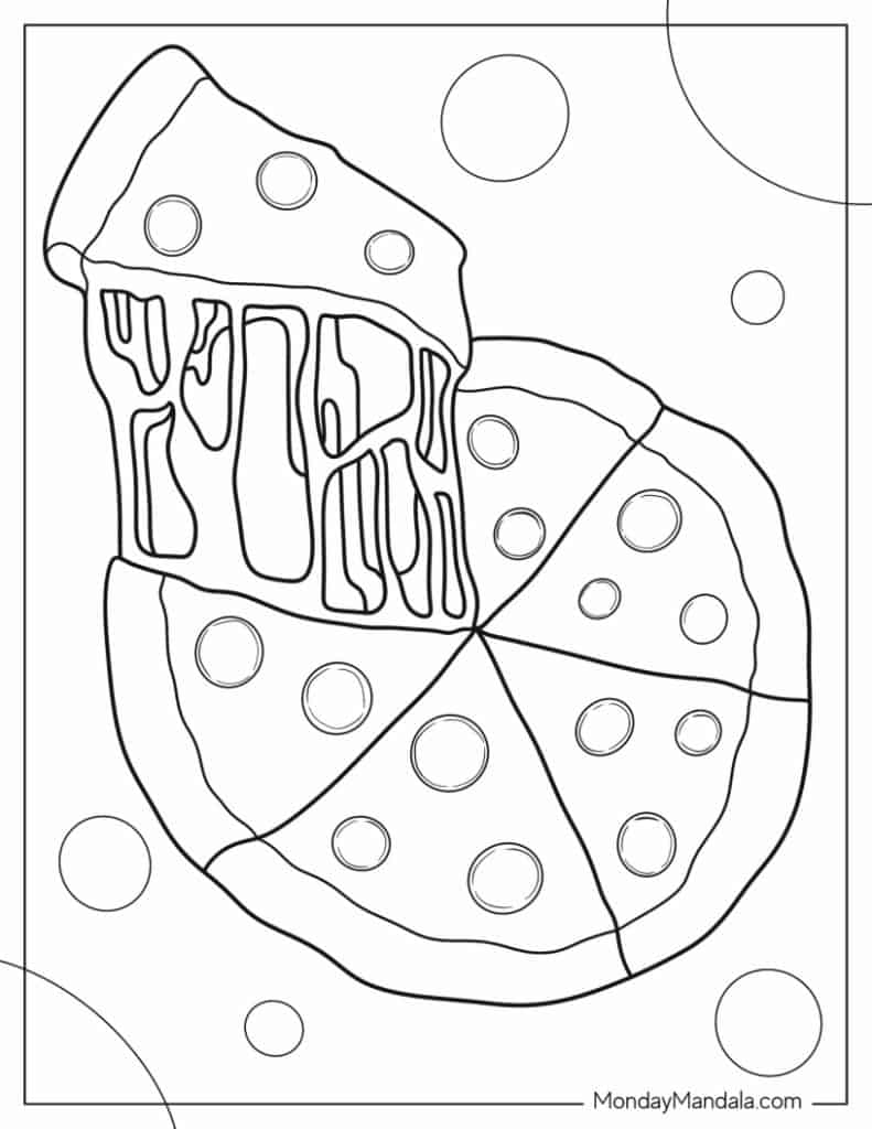 Pizza coloring pages free pdf printables