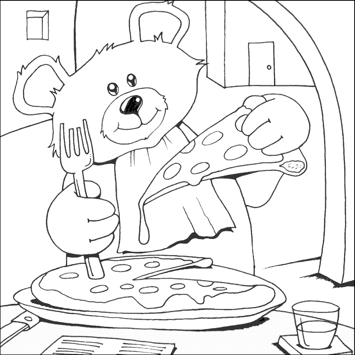 Pizza coloring pages