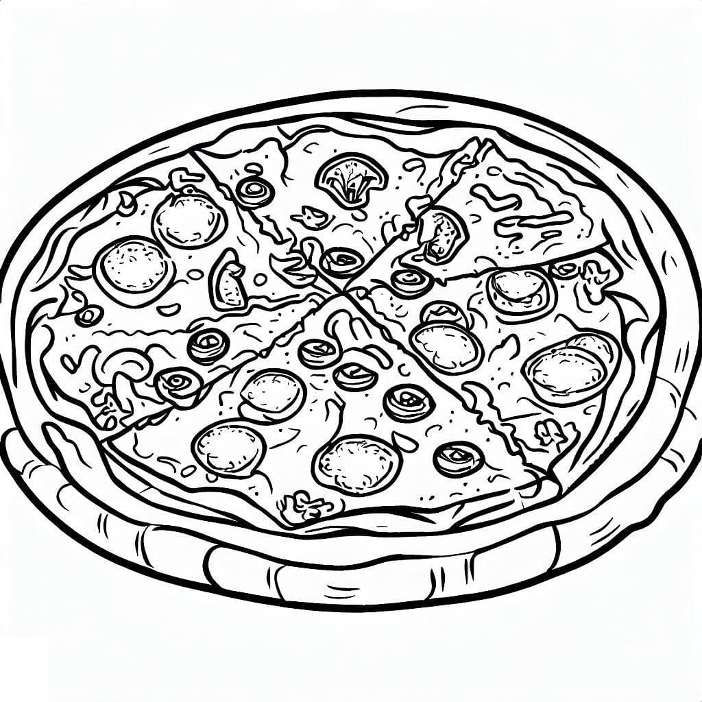 Perfect pizza coloring page