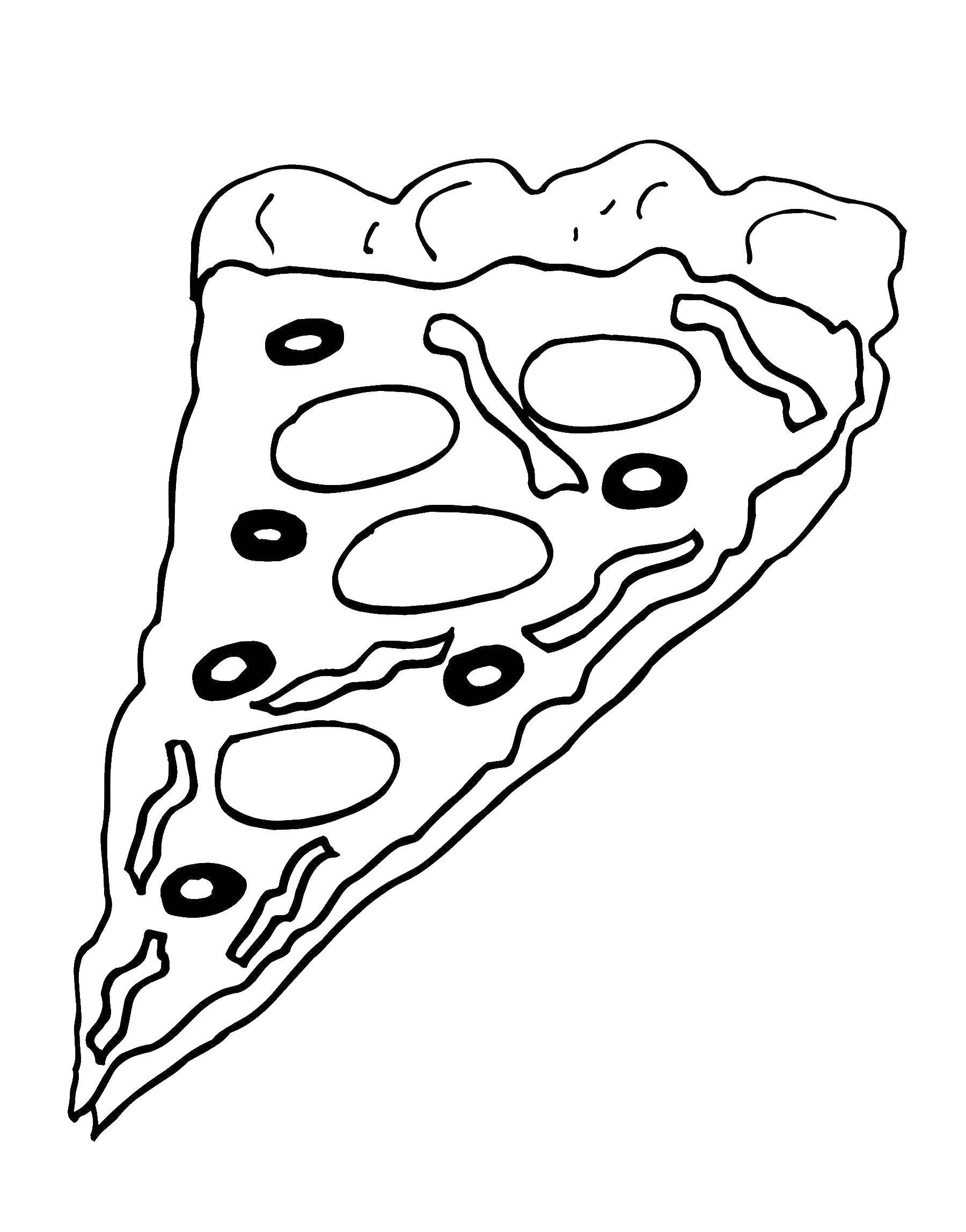 Online coloring pages coloring page pizza food download print coloring page