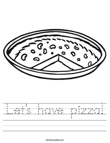 Lets have pizza worksheet