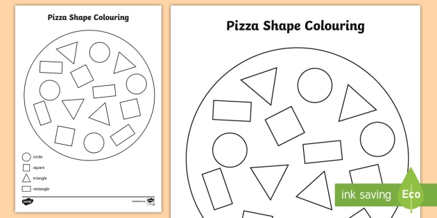 Shape pizza colouring activity teacher made
