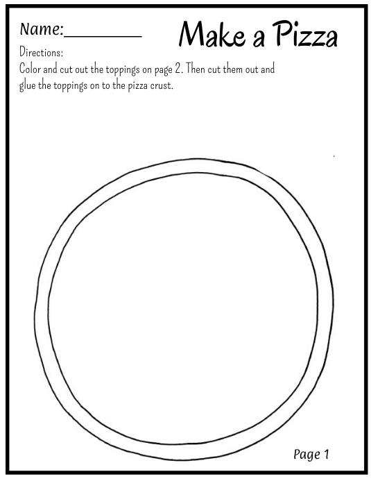 Make a pizza worksheet art template