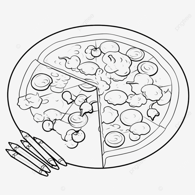 Education game for children coloring page cartoon food pizza worksheet kids sketch cartoon sketch png transparent image and clipart for free download