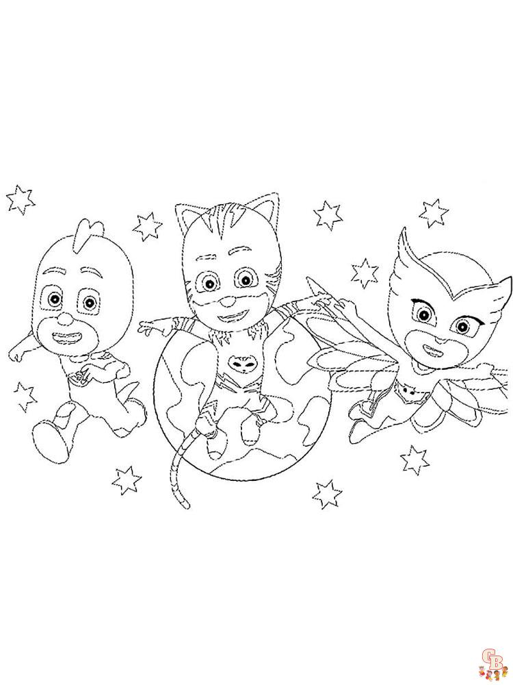 Free pj masks coloring pages for kids