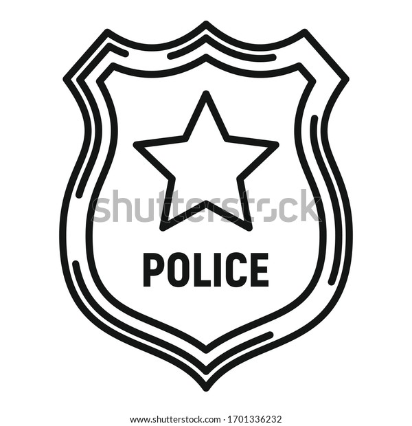 Police badge icon outline police badge stock vector royalty free