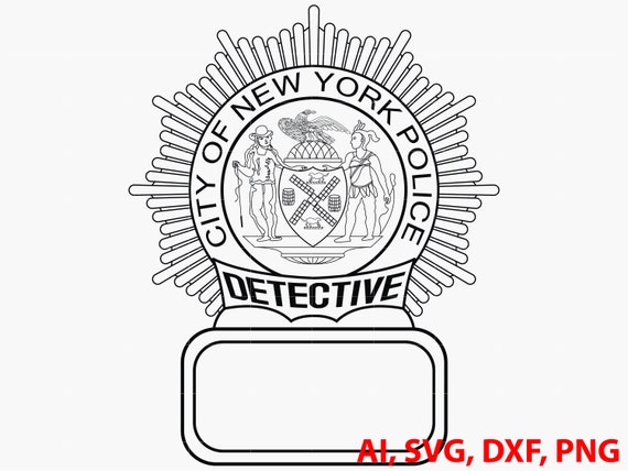 Placa de policãa de detectives de nueva york logotipo sello personalizado ai vector svg dxf png digital