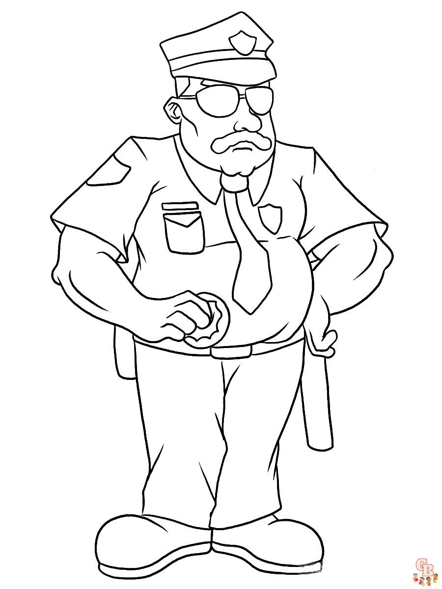 Los mejores dibujos de policãa para colorear para niãos