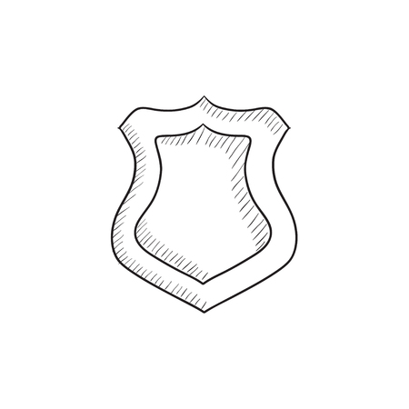 Police badge outline stock vector illustration and royalty free police badge outline clipart