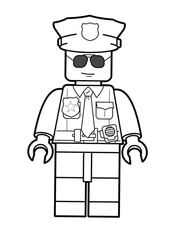 Dibujos para colorear lego policãa