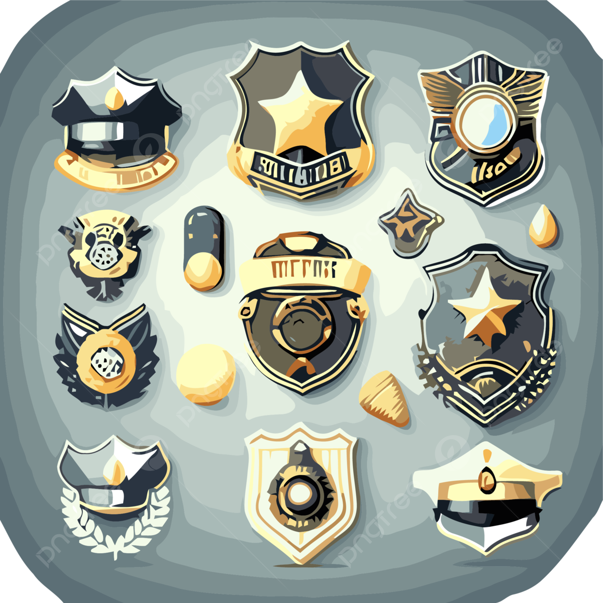 Police badge vector art png images free download on