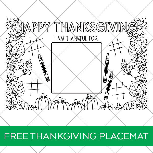 Printable thanksgiving placemat coloring page