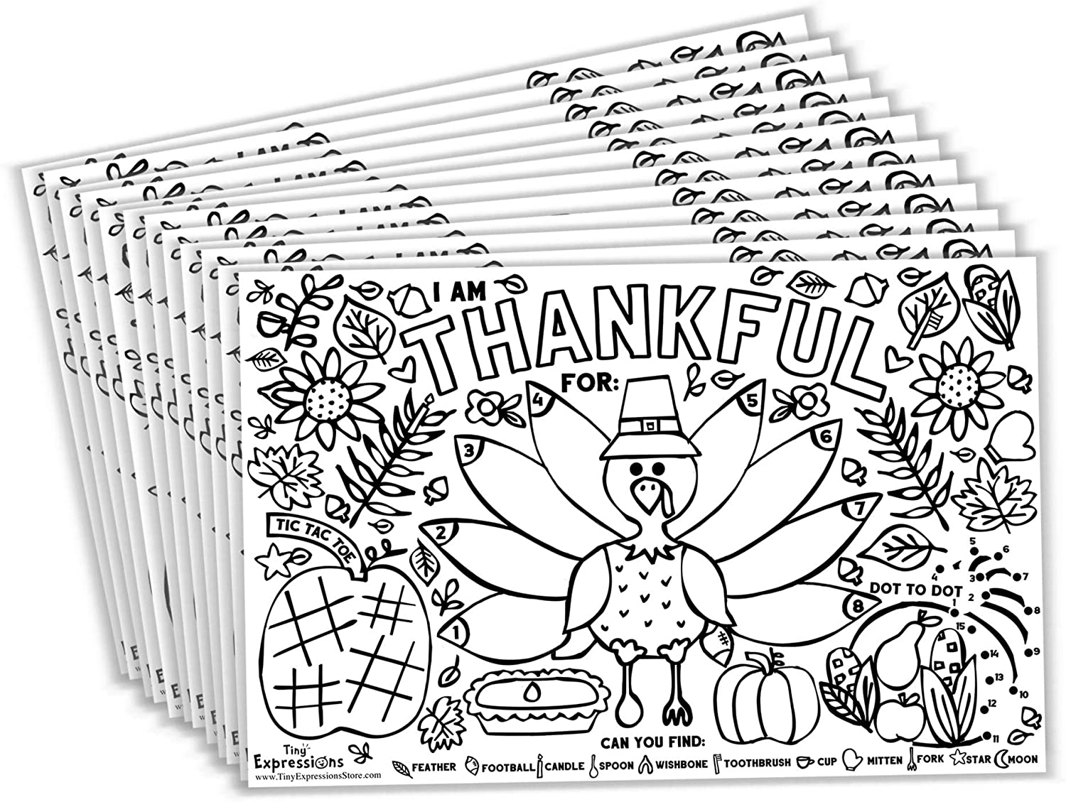 Thanksgiving coloring placemats â tiny expressions