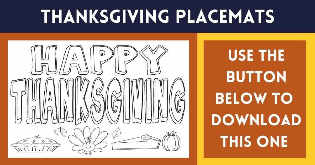 Free thanksgiving placemats printable â stevie doodles