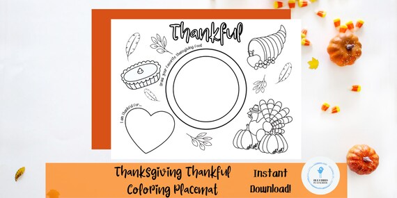Thanksgiving printable coloring placemat sizes activity fall coloring page diy dinner decor printable kids place setting