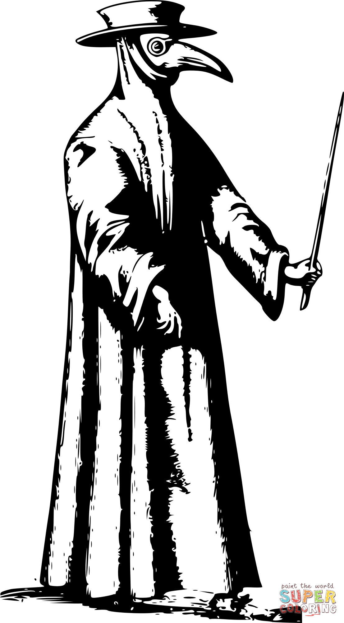 Vintage plague doctor coloring page free printable coloring pages