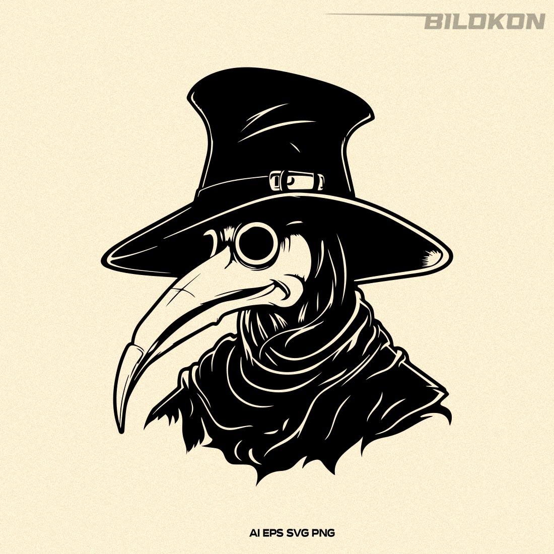 Plague doctor svg mask with beak halloween svg