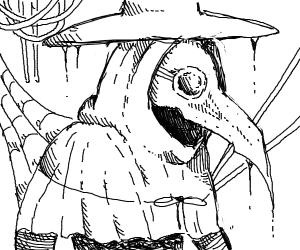 Dusty plague doctor wcobwebs
