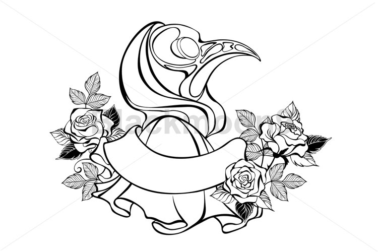 Plague doctor with roses