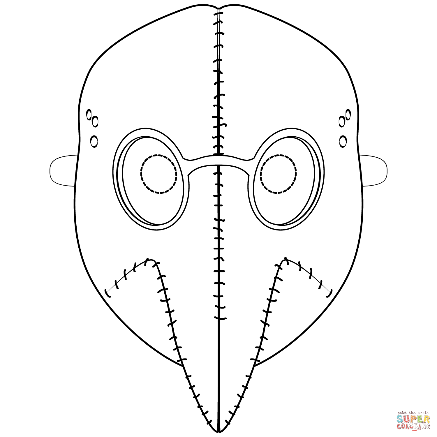 Plague mask coloring page free printable coloring pages