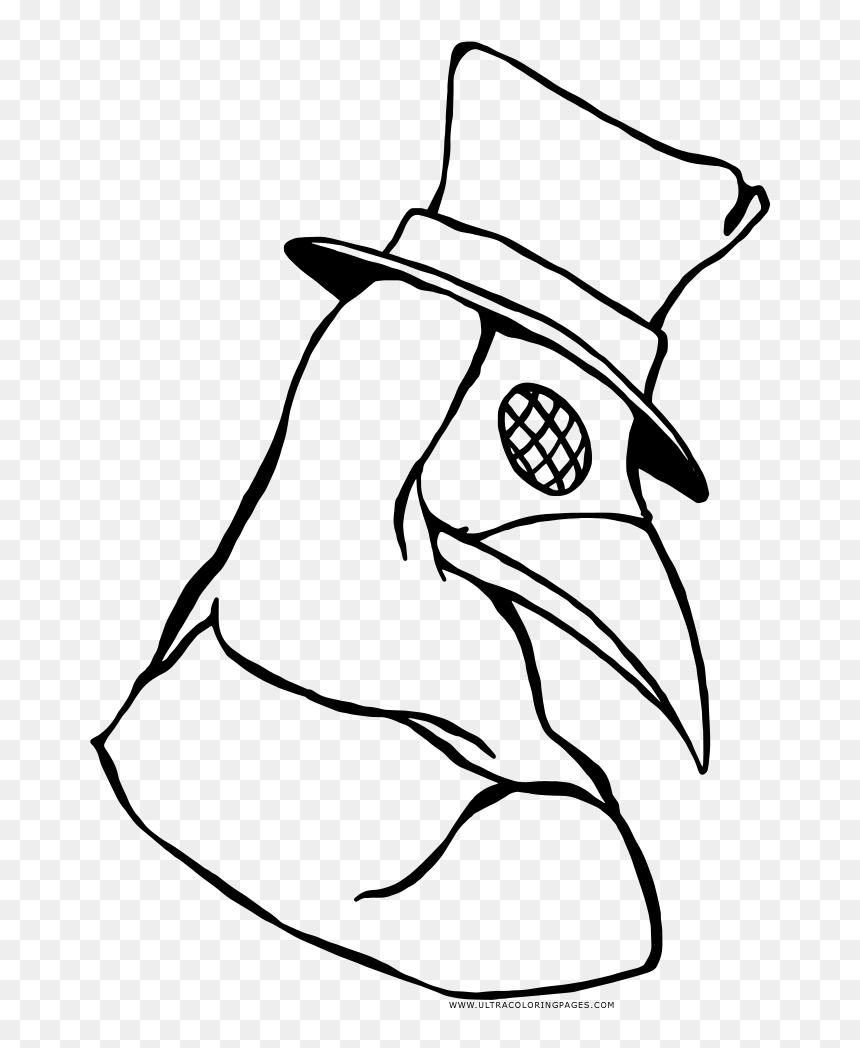 Plague doctor coloring page