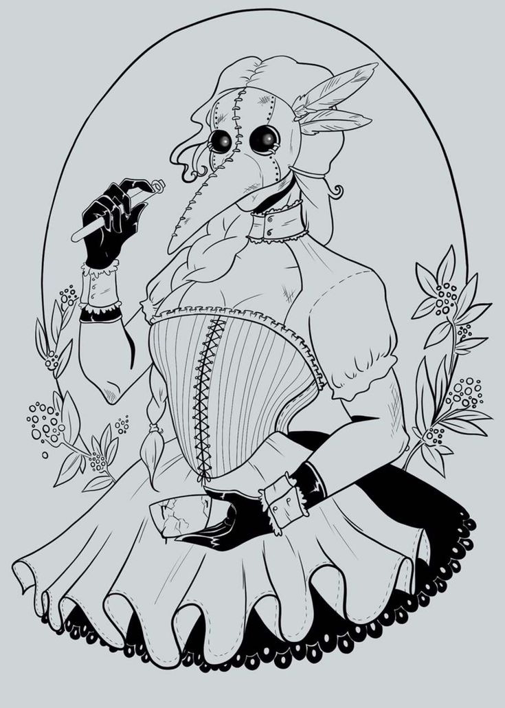 Steampunk plague doctor tattoo