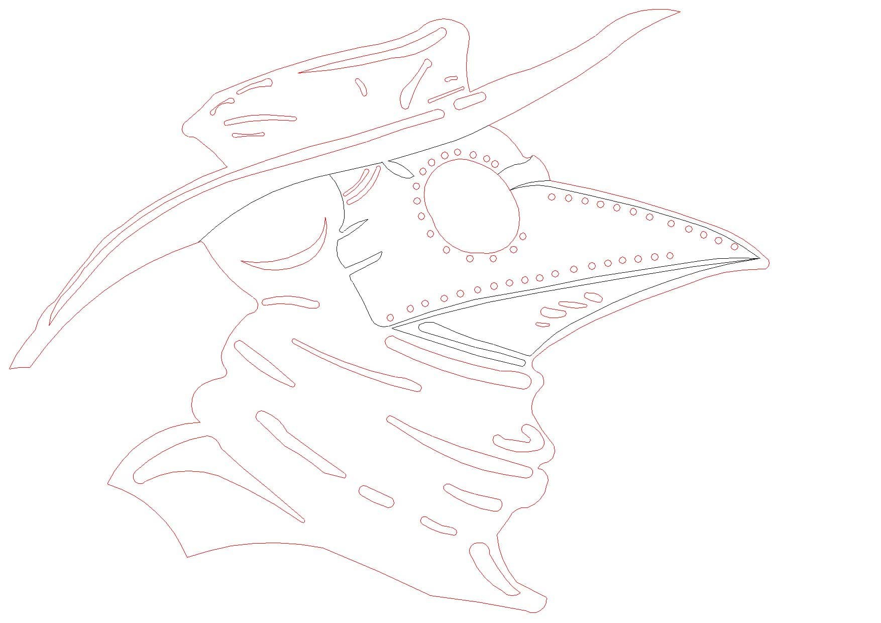 Plague doctor steampunk as a dxf file