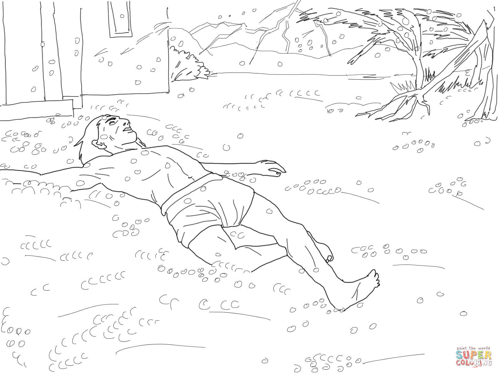 Plague of hail coloring page free printable coloring pages
