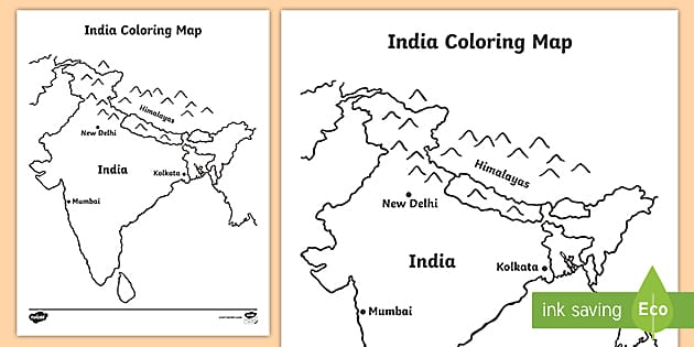 India map coloring activity teacher