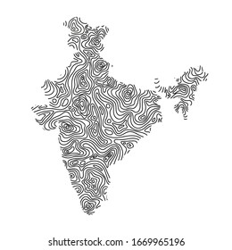 Outline map india filled highdetailed floral stock vector royalty free