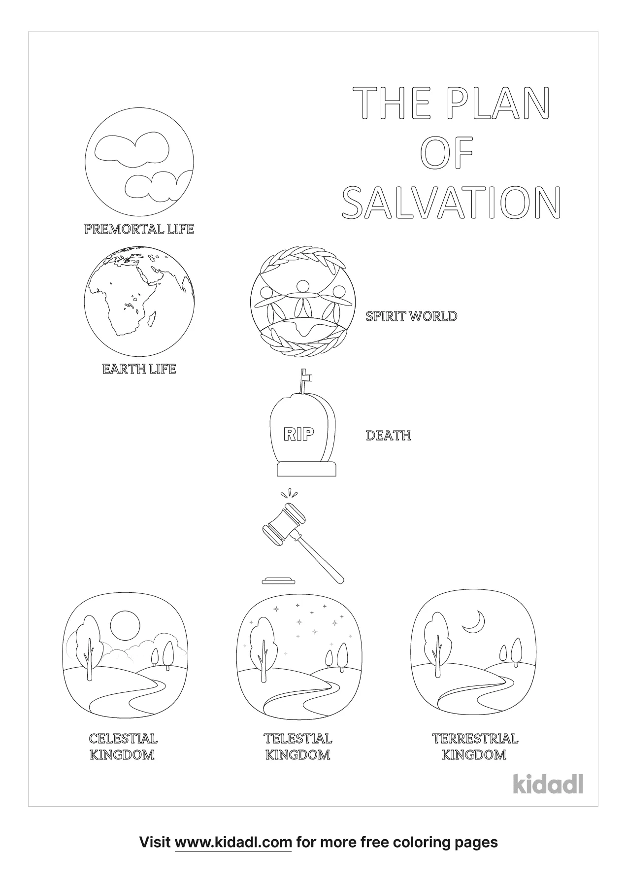 Free plan of salvation simplified coloring page coloring page printables