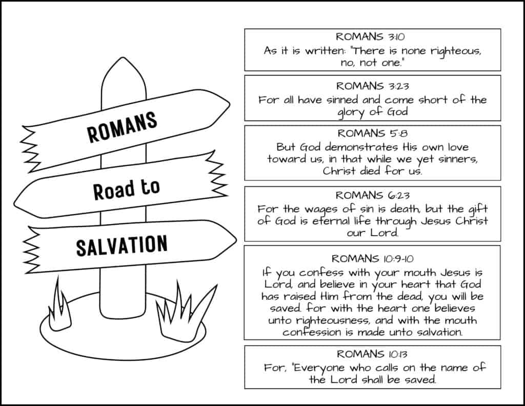 Romans road to salvation plus free printable
