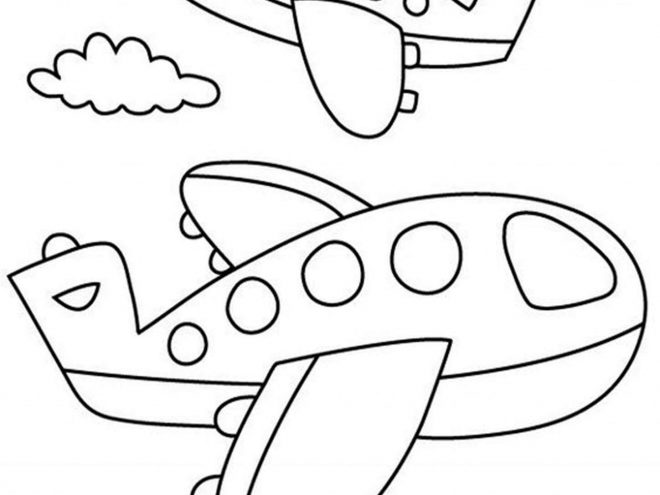 Free easy to print airplane coloring pages