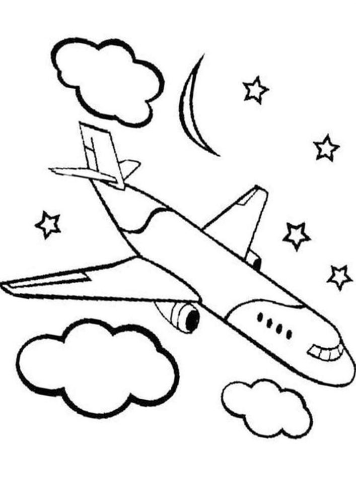 Free easy to print airplane coloring pages