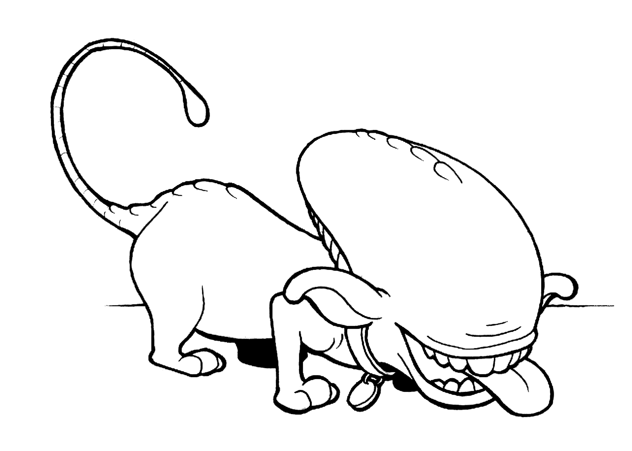 Dog alien from planet coloring pages for kids printable free