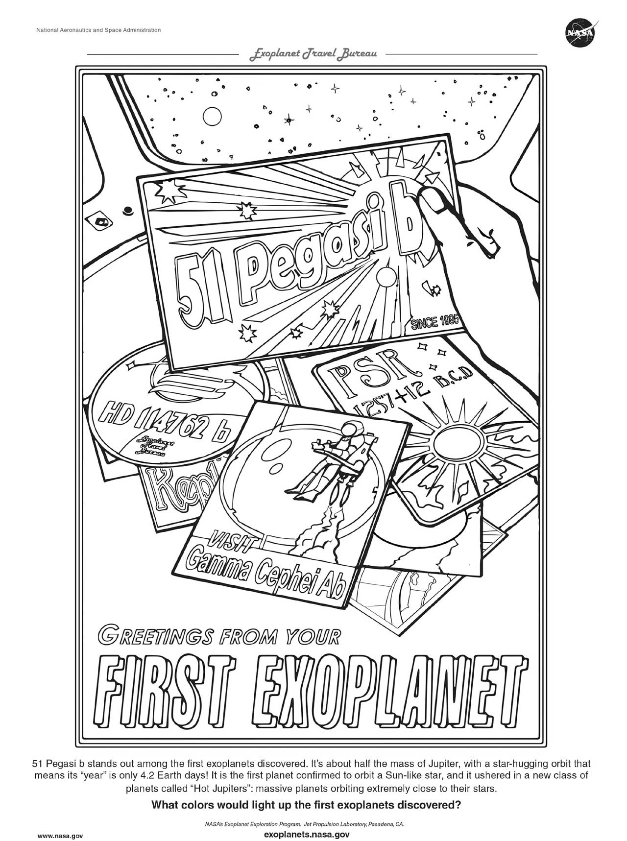 Pegasi b coloring page â exoplanet exploration planets beyond our solar system