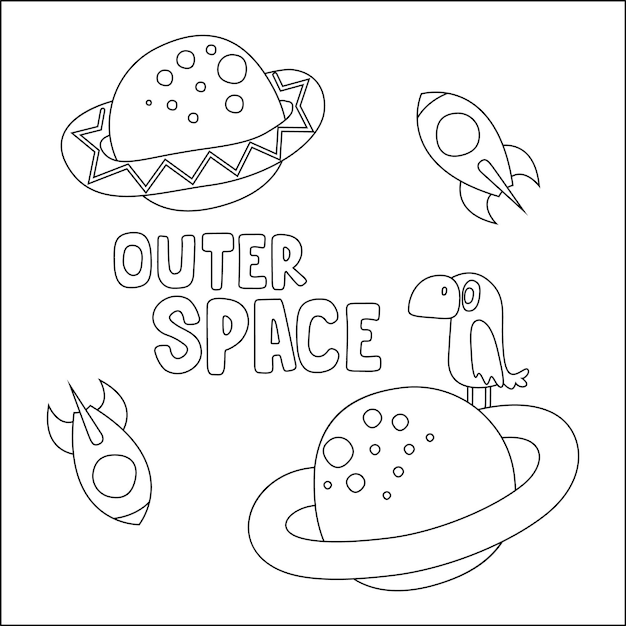 Page coloring pages space images
