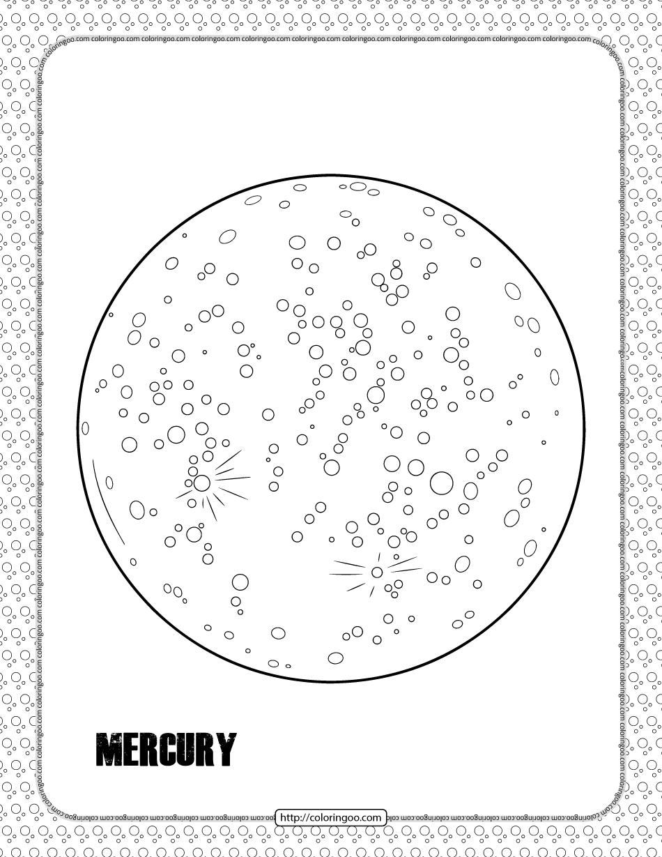 Mercury planet coloring pages