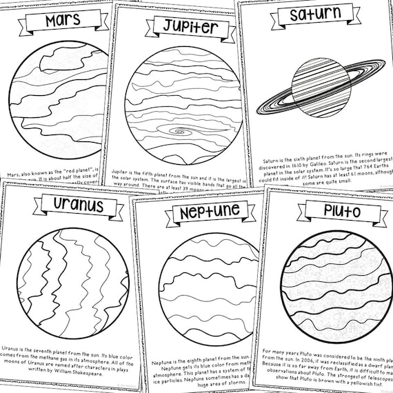 Solar system planets coloring pages activity science printables space universe craft bulletin board posters homeschool printables