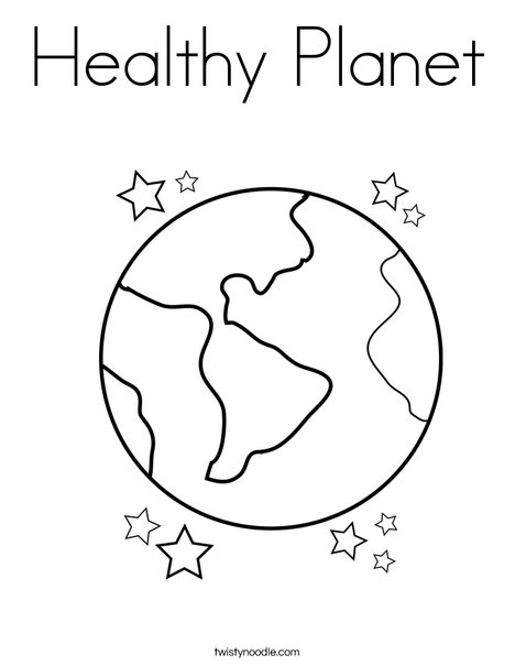 Healthy planet coloring page
