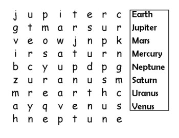Planet word search tpt