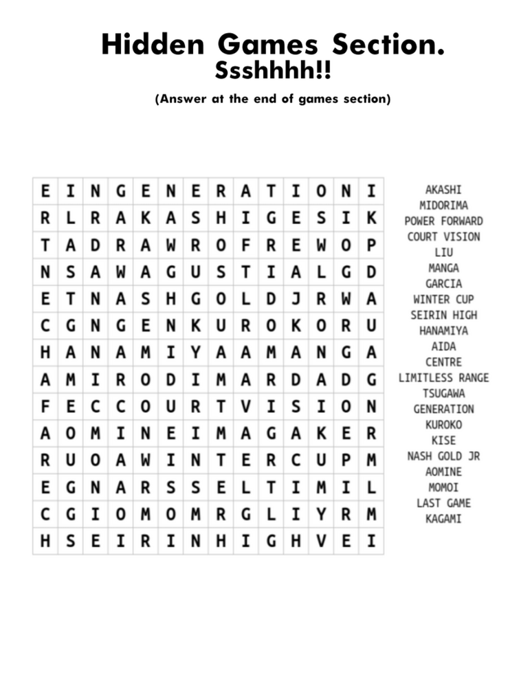 Kuroko no basket word search