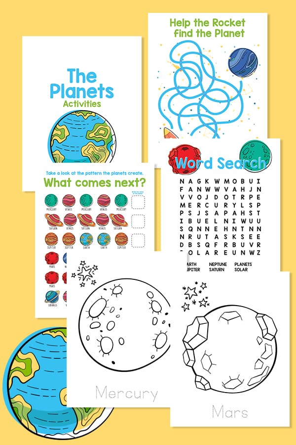 Planet activities workbook for kids