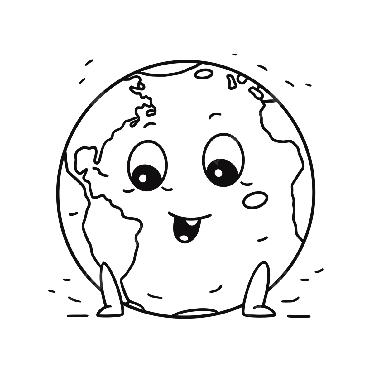 Dibujo de una pãgina para colorear la tierra con un lindo y sonriente del contorno vector png dibujos dibujo de la tierra dibujo de ala dibujo de anillo png y vector para